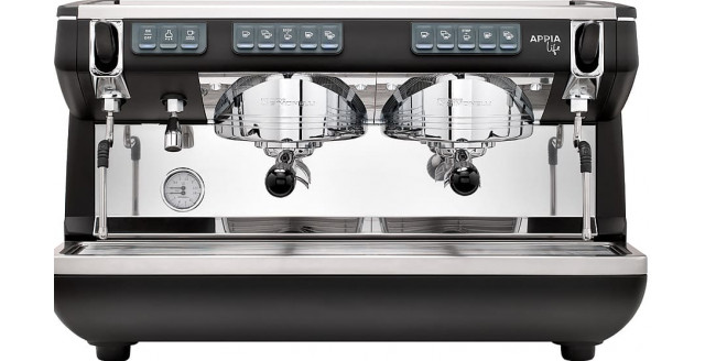 Рожковая кофемашина Nuova Simonelli Appia Life 2Gr V / чёрная / высокие группы / экономайзер / автомат 167625