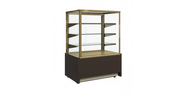 Витрина кондитерская Полюс KC70 VM 0,9-1 0102-0109 (ВХСВ-0,9Д Carboma Cube) (коричневый/золотой)